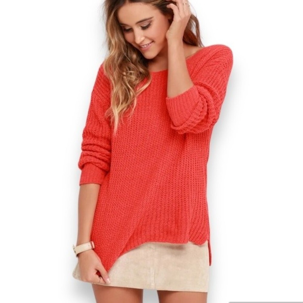 BB DAKOTA X LULU’S Susanna Boatneck Chenille Knit Pullover Sweater Medium